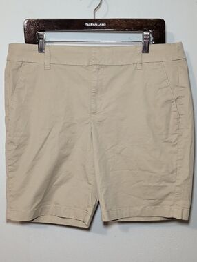 J. Crew Beige Flat-Front Chino Shorts 9" Inseam Preppy NEW Women's Size 12